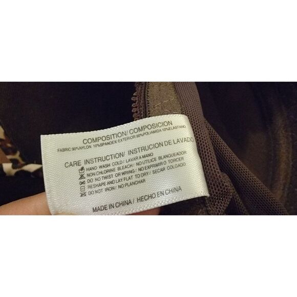 Hers By Herman Womens Brown Leopard Normal Strap Padded Demi Bra Size 32 B - Picture 7 of 8